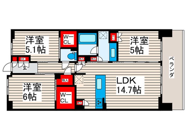 ドゥーエ町屋の物件間取画像